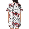 thumbnail image 3 of Naloa Monkey Women's Short-Sleeved Pajama Set, Loungewear, Summer pajamas, Breathable Cozy - 3X-Large, 3 of 9