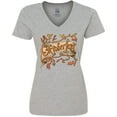 thumbnail image 3 of Inktastic Oktoberfest Banner with Orange Autumn Leaves Women's V-Neck T-Shirt, 3 of 5