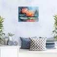 thumbnail image 3 of Water Lily Flower Canvas Wall Art, Abstract Oil Painting Style Lotus Print, Floral Botanical Artwork for Living Room Bedroom Bathroom Decor, Ready to Hang, 3 of 6