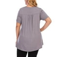 thumbnail image 3 of Anbech Women Lace Crochet Tunic Shirt Plus Size Pleated Short Sleeves T-shirt Tops, 3 of 3