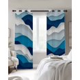 thumbnail image 3 of Fsddascl Blue Ombre Blackout Curtains for Bedroom/Living Room, Thermal Insulated Kitchen Curtains, Modern Geometric Abstract Art Moire Grommet Darkening Window Treatment Drapes 52"x84"x2, 3 of 8