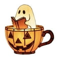 thumbnail image 2 of Ghost Reading Book in Pumpkin Mug Night Light, Ghost Reading Book Lamp, Cute Ghost Reading Book LED Light, Halloween Decor for Bedroom, Soft Lighting, Bookish Gift for Book Lovers and Readers, 2 of 6