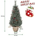 thumbnail image 2 of Senfot 3FT Christmas Tree，Pre-Lit Christmas Tree Tabletop with 78 LED Lights, Artificial Christmas Tree with Berry Clusters, Battery Operated, Flocked Potted Christmas Tree for Front Door, Porch, 2 of 8