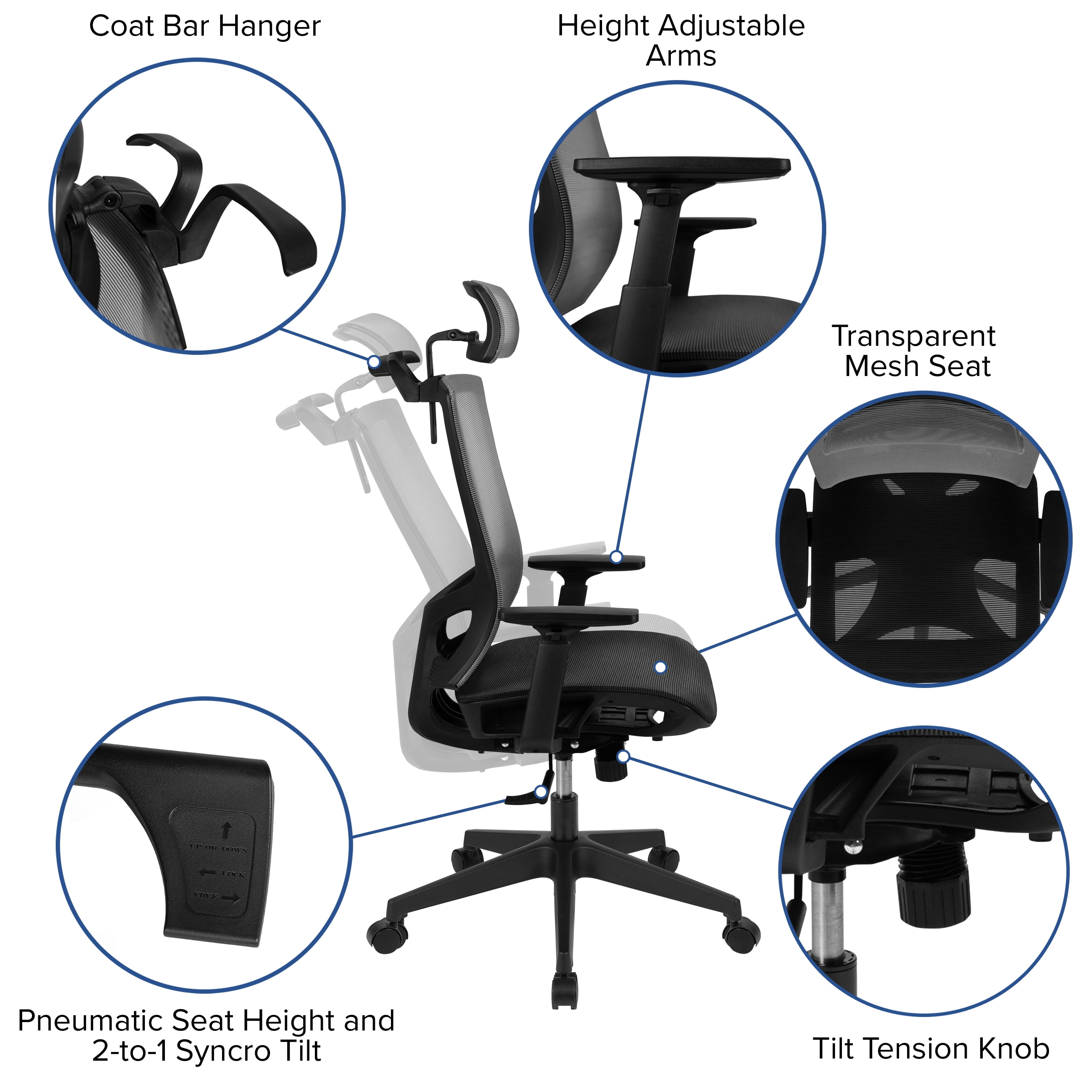 Realspace synchro tilt ergonomic office chair discount with adjustable armrest and seat florence black