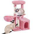 thumbnail image 2 of Yaheetech 34" Height Plush Cover Cat Tree with Condo and Sisal Ropes Posts, Pink, 2 of 7