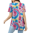 thumbnail image 4 of FOLUNSI Womens T Shirts Short Sleeve Round Neck Loose Print Tunic Tops with Pocket, 4 of 5