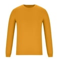 thumbnail image 6 of Mens Sweaters Slim Fit Round Neck Long Sleeve Plain Pullover Sweaters Stretchy Casual Fall Winter Tops (XL, Yellow), 6 of 6
