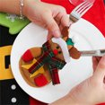 thumbnail image 1 of 2PC Christmas Decorative Tableware Fork Set Christmas Hat Storage Tool, 1 of 3