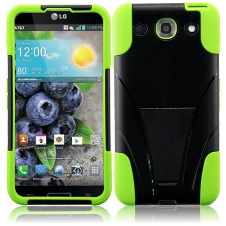 Dual Hybrid T-Stand Case for LG Optimus G Pro E980 - Neon