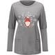 thumbnail image 4 of Blusa holgada de manga larga con bolsillo y estampado navideño para mujer con cuello redondo y empalme Pompotops gfhjh11004, 4 of 5