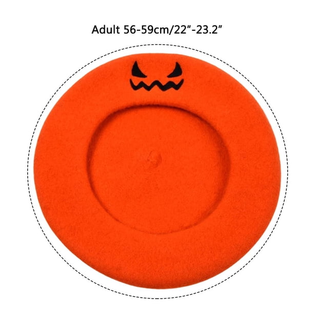 4952 Halloween Pumpkin Beret Vintage Artist Hat Handmade Kawaii Cute Women Cap Halloween Pumpkin Beret Vintage Artist Hat Handmade Kawaii  main image 4