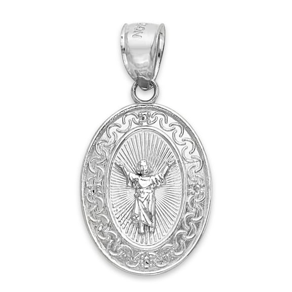 925 Sterling Silver Jesus Pendant with Filagree Detail - Religious Gifts for Men, Catholic Jewelry for Women