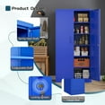 thumbnail image 5 of MIIIKO Metal Storage Cabinet with Locking Doors, Blue Garage Lockable Steel Cabinets with 4 Doors and 5 Shelves for Home, Garage, Pantry Workshop Warehouse, 5 of 6