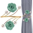 thumbnail image 2 of QIDESHIP Red Rose Curtain Rings with Pearls, Green, Metal Party Balloon, a Curtain Ring, Curtain Tiebacks Red Rose with Pearls Curtain Holdbacks Decorative Gold Curtain Tiebacks Handmade, 2 of 9