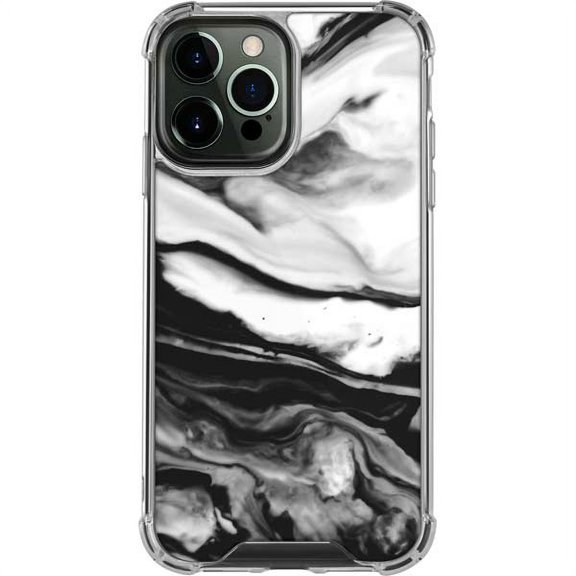 Skinit Marble Black and White Marble Ink iPhone 14 Pro Max Clear Case