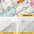 thumbnail image 4 of Easter No Hooks Shower Curtain with Snap-in Liner Spring Floral Leaf Rabbits Silhouette Eggs White Wood Grain Shower Curtains for Bathroom, Waterproof, Easy Install, Washable 66"x72", 4 of 9