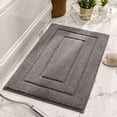 thumbnail image 2 of Solid Color Durable Polyester Doormat Bathroom Rug Soft Floor Carpet Bath Mat Foot Pad Bedroom Mat LIGHT GREY 60X90CM, 2 of 8