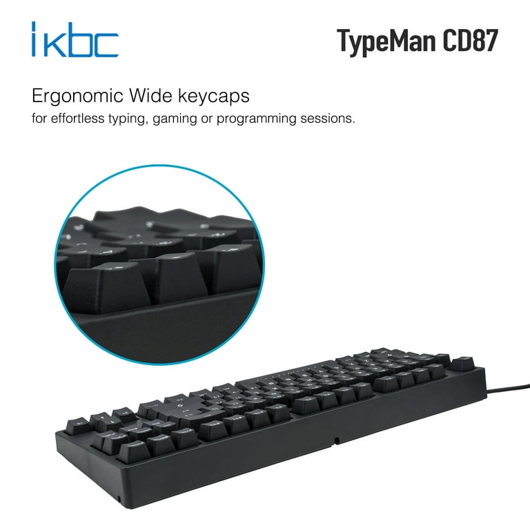 iKBC CD87 v2 Mechanical Keyboard with Cherry MX Silent Red Switch Windows and Mac, Full Size Ergonomic Keyboard with PBT Shot Keycaps Desktop, 87-Key, Black, ANSI/US - Walmart.com
