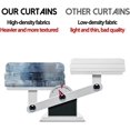 thumbnail image 3 of Blue Blackout Kitchen Curtains Tiers and Valances Set 3 Piece for Windows Grey Kitchen Window Curtains Set,Modern Abstract Art Valances for Living Room(36" Tiers Set), 3 of 6