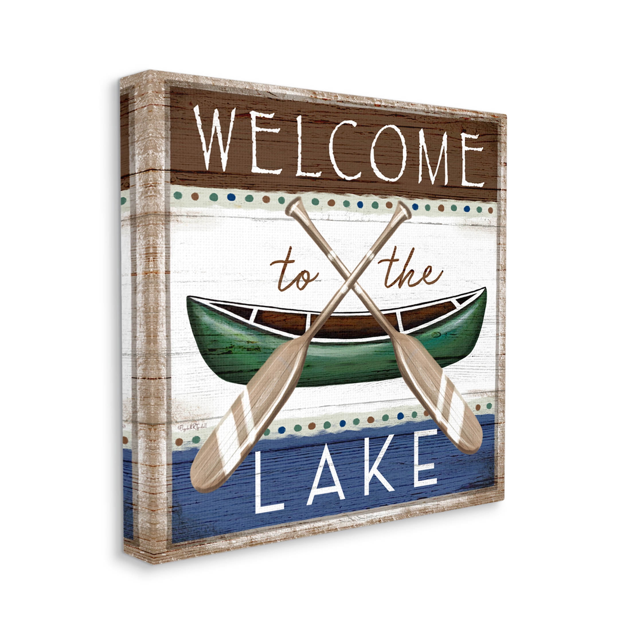 Stupell Industries Rustic Lake Welcome Canoe Sign Graphic Art Gallery Wrapped Canvas Print Wall Art, Design by Elizabeth Tyndall