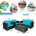 thumbnail image 2 of Patiojoy Ensemble de Conversation en Rotin Osier pour Patio 4 Pcs Canapé Sectionnel et Table Basse, 2 of 6