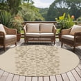 thumbnail image 4 of Large Round Rug 8Ft Washable Non-Slip, Japanese Circle Area Rugs for Living Room Bedroom, Beige Farmhouse Retro Floral Leaf Pattern Indoor Floor Mats Carpet Runner for Home Decor, 4 of 8