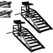 JoanKaren 2-Pack Hydraulic Car Ramps,11000lbs Heavy-Duty Steel Vehicle Ramps,Adjustable 9.3-14 Inch Height Portable Design Car Lift,Black