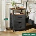 thumbnail image 4 of Nightstand with Charging Station, 27.6 Inch Bedside Table with Fabric Drawers, End Table with USB Ports and Outlets, Night Stand for Bedroom, 4 of 10