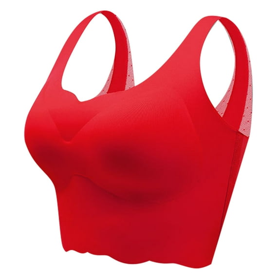 dmqupv Bras for Women Ultra Thin Ice Silk Bra Comfortable Plus Size Seamless Wireless Sports Bra With Removable Pads C Size 3XL