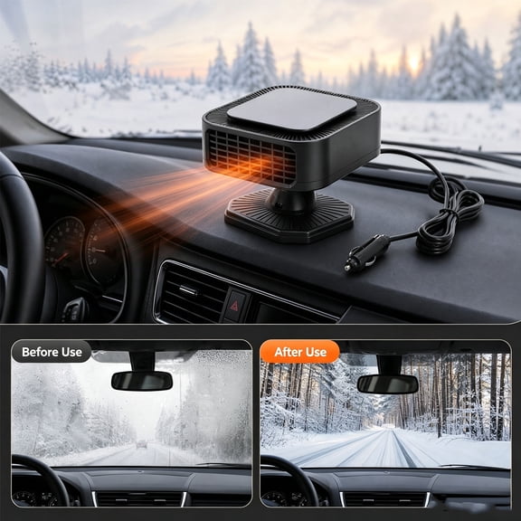 WDOBM 12V/24V Fast Heating Car Windshield Defroster Defogger, Quiet Space Heater, Energy Efficient Heater, Portable Space Heater, Sedan Truck Winter Car Accessory