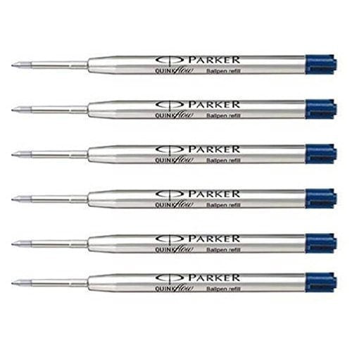 Parker Quinkflow Ink Refill for Ballpoint Pens, Fine Point, Blue Pack of 6 Refills (1782468)