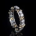 thumbnail image 3 of Anillo de joyería de cobre chapado en oro de color con circonita dividida, anillo de moda de lujo, joyería de moda, 3 of 5
