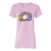 Baseball Mom Cheetah Glitter Sports Womens Graphic T-Shirt, Light Pink, Medium