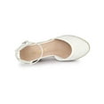 thumbnail image 4 of BLISSFUL STEP Espadrilles à Plateforme à Talons Compensés en Dentelle pour Femmes Sandales Blanches (Taille 8,5), 4 of 6
