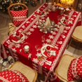 thumbnail image 1 of Mantel impermeable para mesa de centro, decoración Rectangular de lujo, color rojo, Año Nuevo, navidad, 1 of 5