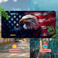 thumbnail image 5 of 1 Pcs 2D Flat License Plate Covers & Frames, American Eagle with Flag For Decorative Front, Waterproof For Decoration Aluminum License Plate Covers & Frames Cover For Men Women, 12" X 6", 5 of 7