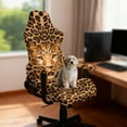 thumbnail image 3 of Xoenoiee Brown Leopard Print Stretchable Gaming Chair Cover, Washable Anti-Scratch Slipcover with Armrest Protection, Cat Scratch Proof for Office and Computer Chairs, 3 of 7