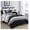 Striped-black/Grey/White, variant on Luxury 8 Piece California King Comforter Set with Shams and Cushions, Modern Classy White Gray Navy Pattern Comfy Bedroom Cover Collection Sheet, Bed in a Bag, King Size