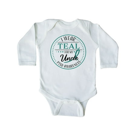 

Inktastic I Wear Teal for my Uncle- PTSD Awareness Gift Baby Boy or Baby Girl Long Sleeve Bodysuit