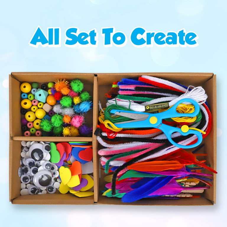  Darice Arts and Crafts Kit - 500+ Piece Kids Craft Supplies &  Materials, Art Supplies Box for Girls & Boys Age 4 5 6 7 8 9 : Automotive