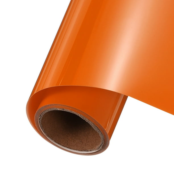 Vinilo de Transferencia de Calor Naranja Uxcell, Rollos de Vinilo de 10 Pulgadas x 5 pies para Corte de Calcomanías, Señales, Álbumes de Recortes, Manualidades DIY, Decoración del Hogar