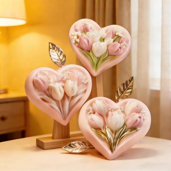 CozeLy Heart Tulip Silicone Candle Molds for Candle Making DIY Handmade Aromatherapy Plaster Soap Craft Wax Melts Resin Epoxy Non-Stick Multi-Purpose