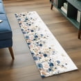 thumbnail image 3 of Navy Blue Spring Floral 2'x6' Runner Rugs for Hallway Kitchen Bedside Non Slip, Elegant Pastoral Flowers Watercolor Entryway Rug Runners with Rubber Backing, Long Carpet Runner for Laundry Room, 3 of 8