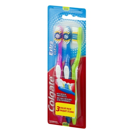 Colgate Extra Clean Full Head Toothbrush, Medium - 3 Count