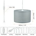 thumbnail image 2 of Uxcell Plug in Pendant Light, 2 Pack 15Ft Rope Cord Hanging Lamp Fixture for Bedroom Kitchen Living Room, Light Gray, 2 of 7