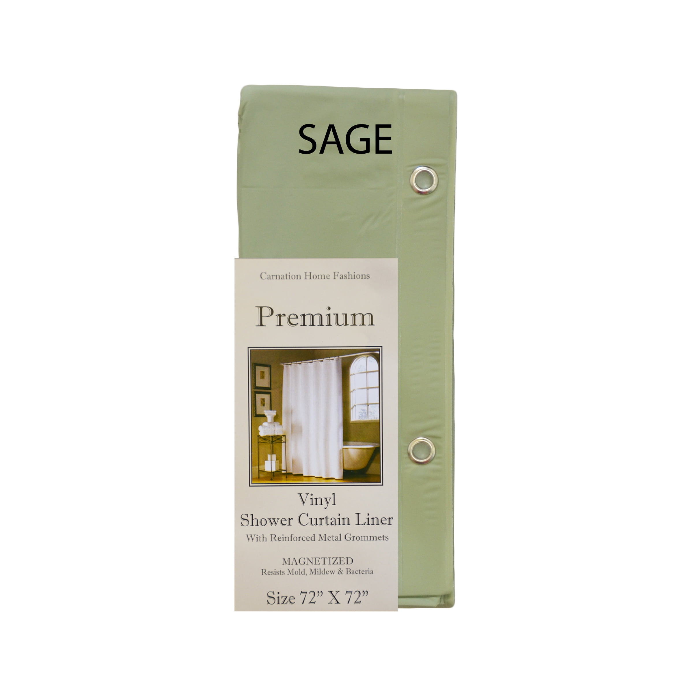 Sage Green Standard Size 4 Gauge Shower Curtain Liner Made