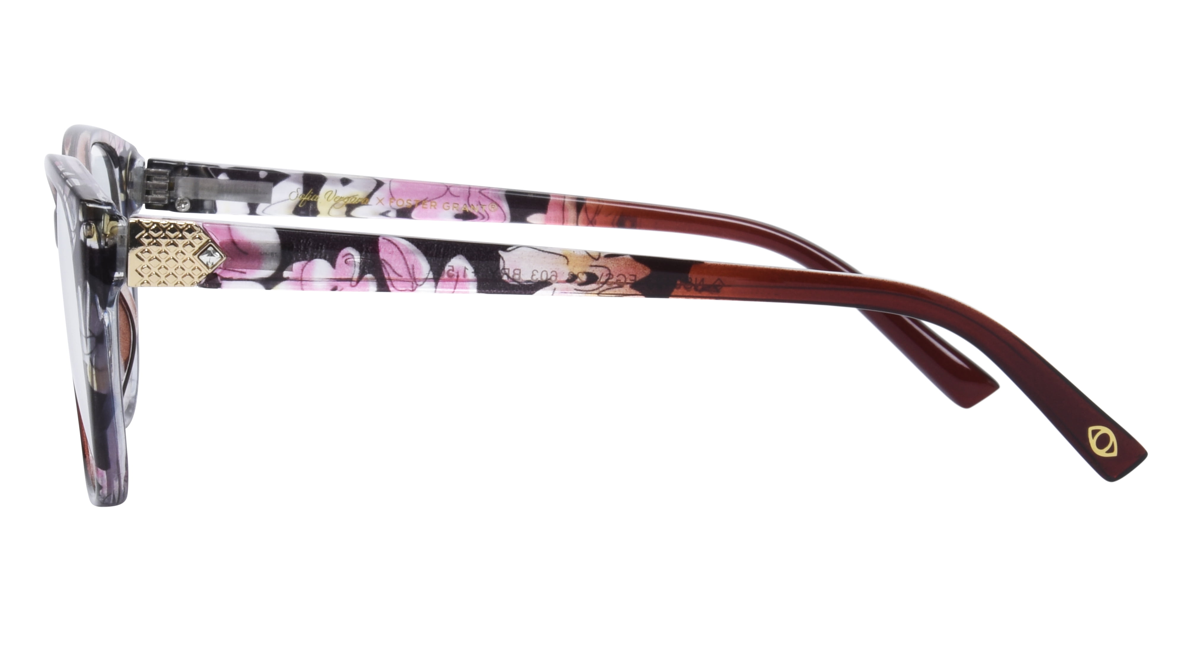 Sofia Vergara Berry Floral Cat Eye Reader 1.25