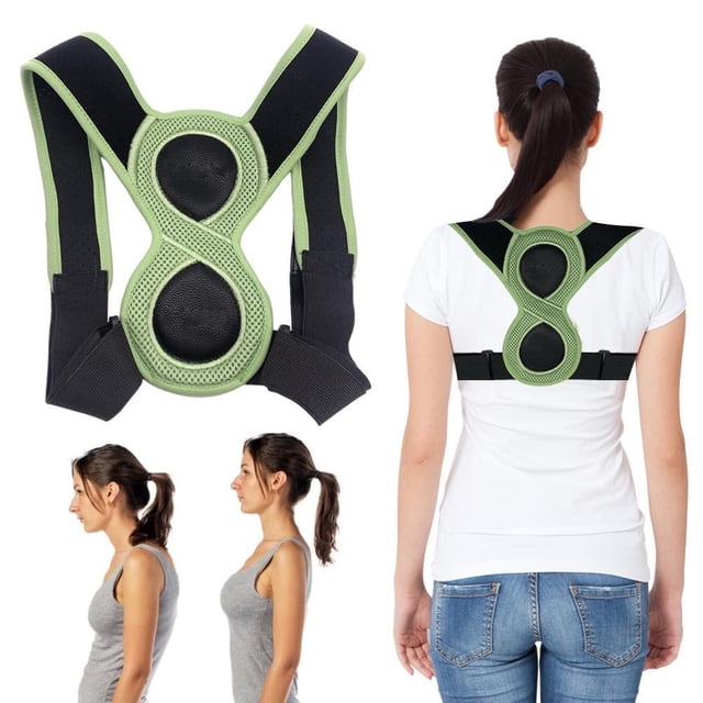 Corrector de postura con 8 formas para niños y adultos, soporte ajustable para la parte superior de la espalda, cuello, espalda, hombros y columna vertebral.