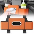 thumbnail image 1 of Car Organizers and Storage Box, 4 In 1 Multifunctional Car Organizers and Storage Back Seat with Drink Cup Holder Tissue Box, for Hold Phone,Snacks, Drinks, Handbag (Yellow), 1 of 8