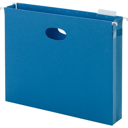 - Smead, SMD64250, 1/5 Cut Clear Tab Hanging Box File Pockets, 25 / Box, Sky Blue